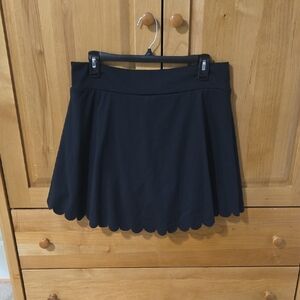 J. Crew Black Scalloped Hem Athletic Skirt